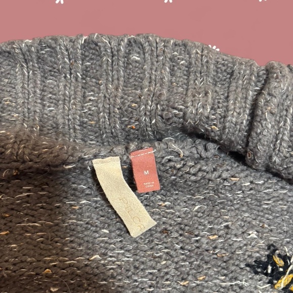 Anthropologie Women's Grey and Brown Bear Cardigan - Picture 4 of 4